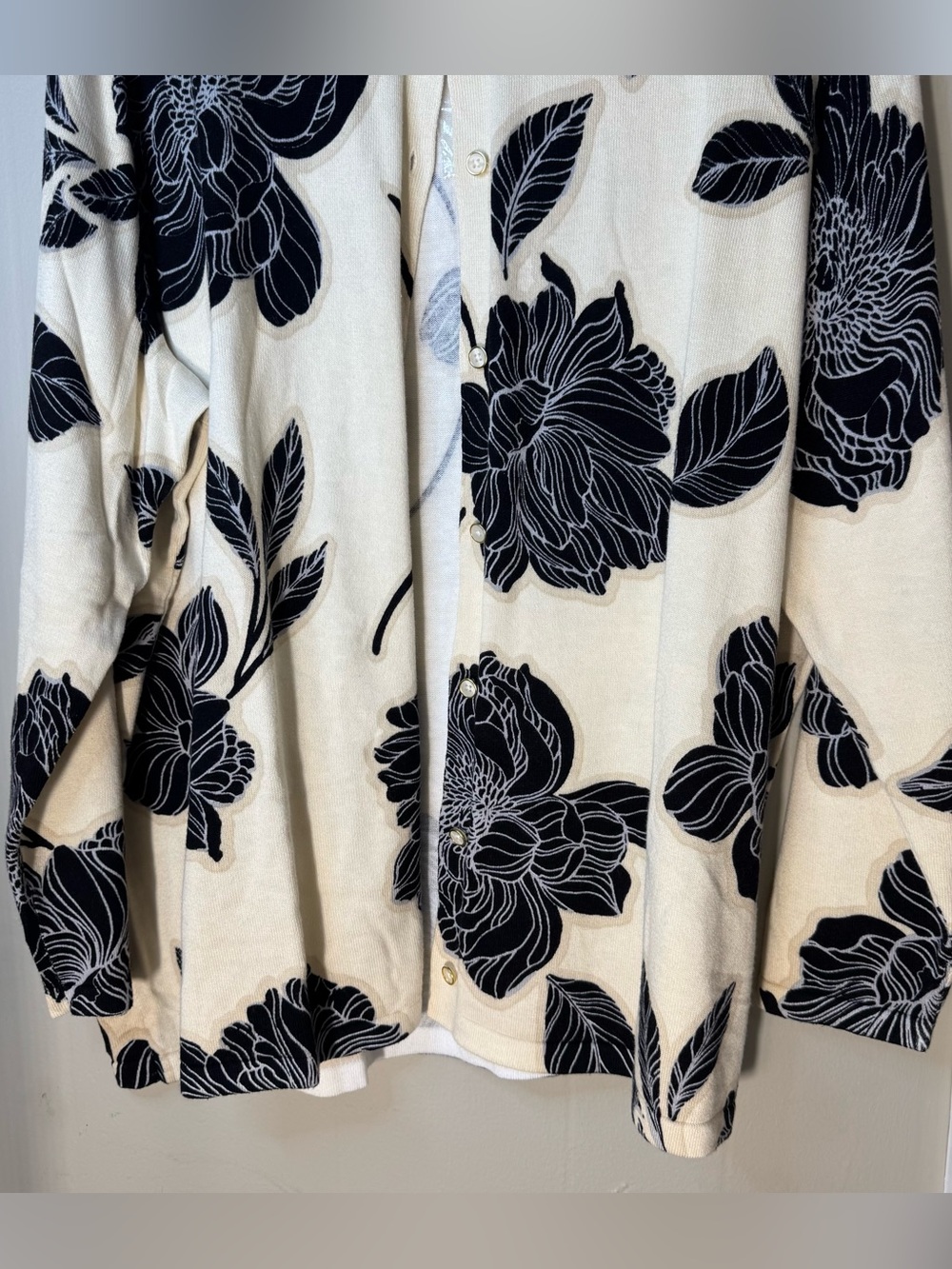 Susan Graver Weekend NWT Women's Cream Cardigan Size 3X - Picture 3 of 11